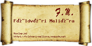 Földvári Melióra névjegykártya